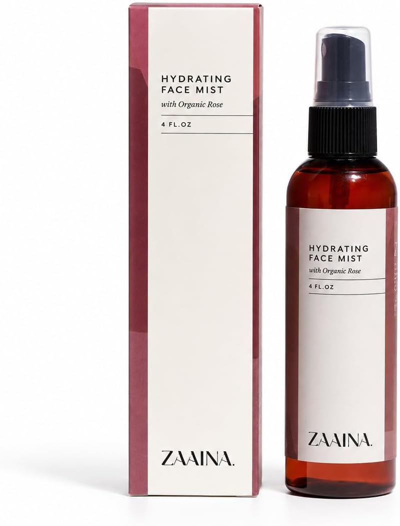 Organic Rose Water Spray with Aloe Vera for Face & Hair – Hydrating Facial Mist & Toner for Skin Care, Makeup Setting & Locs – Refreshing Pure Rose Water Mist, 4 Oz